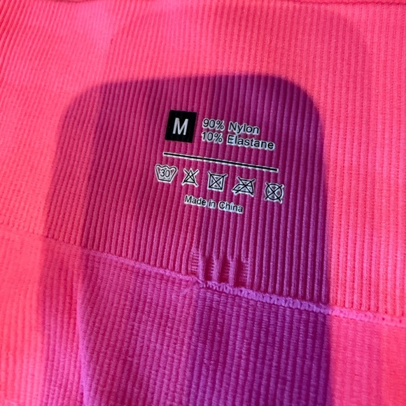 Hot Pink Ribbed Crop Top and Shorts Set - Picture 6 of 6